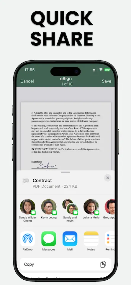Export and Share Signed PDF Documents Easily from iSignly on iPhone